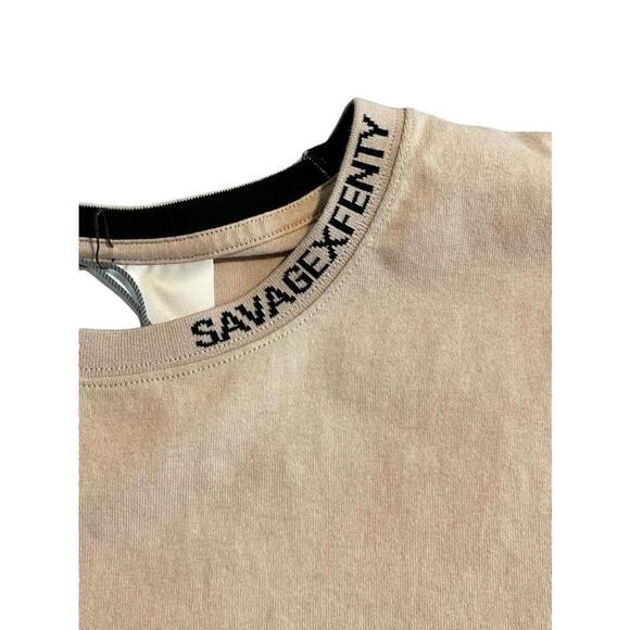 Savage X Fenty T Shirt Oversized Back Page Tee Womens XS Mauve Pink NEW - Picture 4 of 10